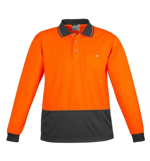 Picture of Syzmik, Unisex Hi Vis Basic Spliced L/S Polo